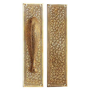 12 Inch Solid Brass Rice Pattern Door Pull and Push Plate (Several Finishes Available)
