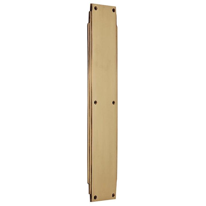 14 Inch Solid Brass Art Deco Skyscraper Push Plate