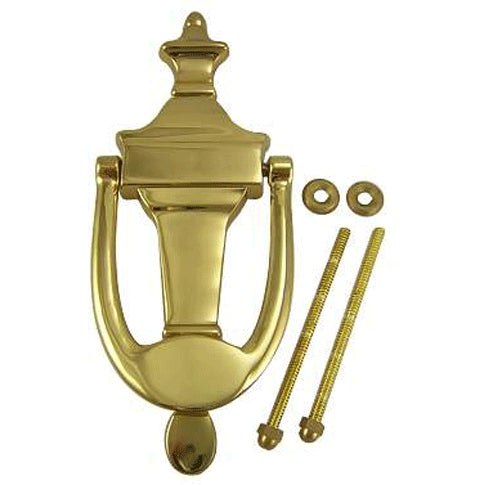 COPPER MOUNTAIN HARDWARE 6 3/4 Inch (5 Inch c-c) Solid Brass Traditional Door Knocker