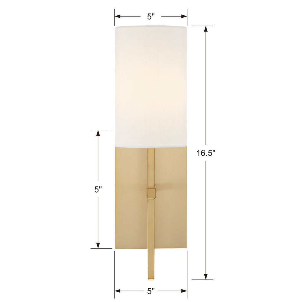 Crystorama Crystorama Veronica 1 Light Aged Brass Sconce