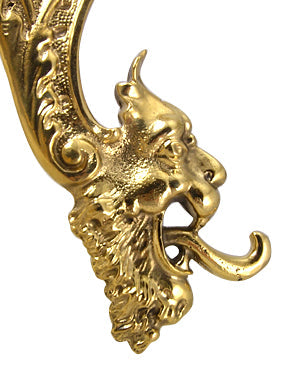 9 Inch Solid Brass Victorian Gargoyle Double Coat Hook COPPER MOUNTAIN HARDWARE