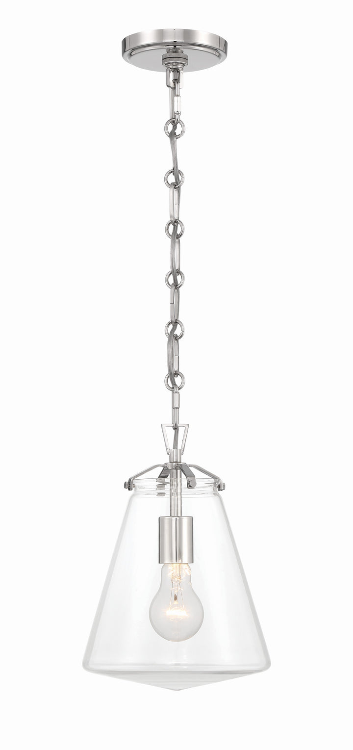 Voss 1 Light Polished Nickel Mini Pendant Pendant Crystorama