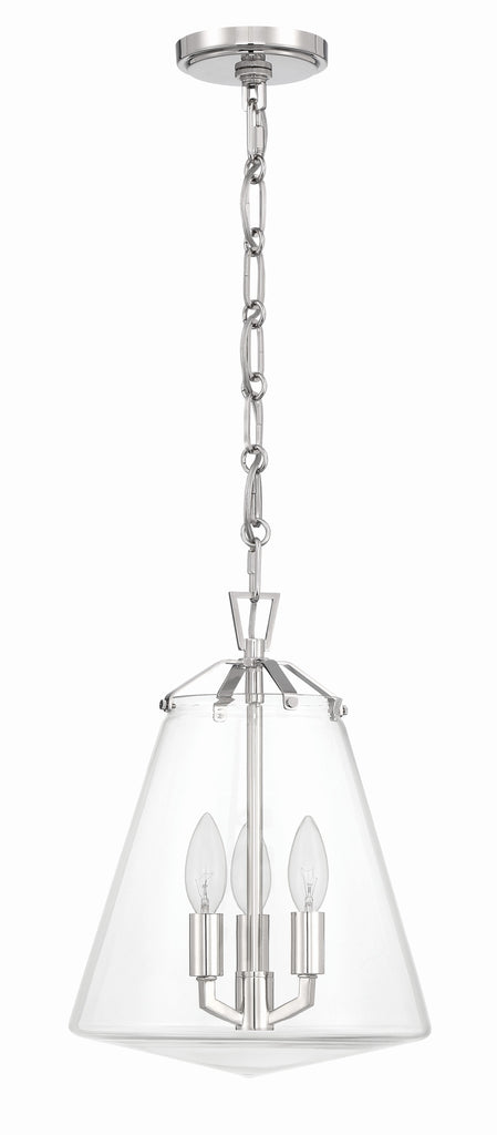 Crystorama Crystorama Voss 3 Light Polished Nickel Mini Chandelier