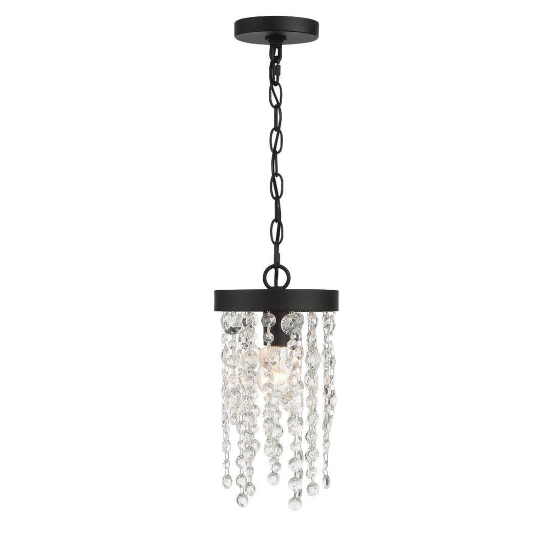 Winham 1 Light Black Forged Mini Pendant Pendant Crystorama