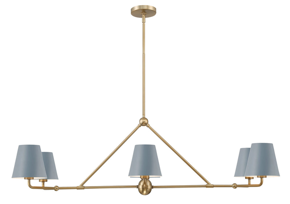 Crystorama Crystorama Xavier 6 Light Vibrant Gold + Blue Chandelier
