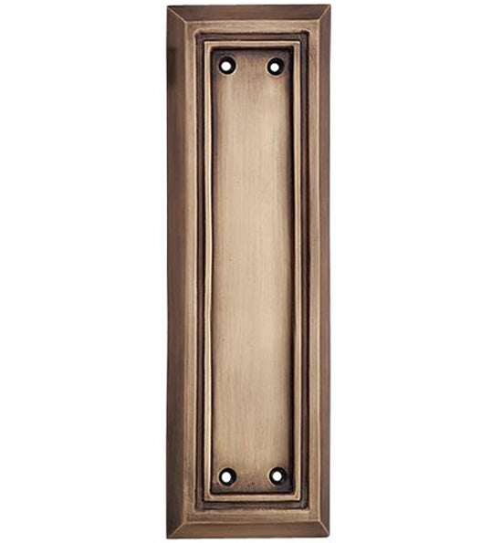 8 1/4 Inch Solid Brass Victorian Style Push Plate COPPER MOUNTAIN HARDWARE