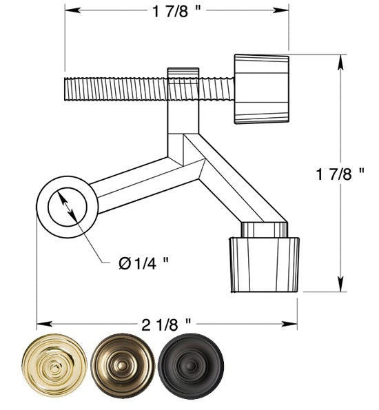 COPPER MOUNTAIN HARDWARE 2 Inch Hinge Pin Door Stop in Several Finishes
