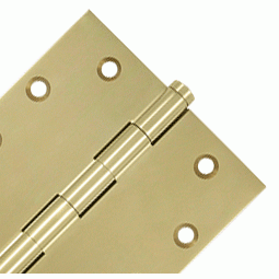 4 1/2 Inch X 4 1/2 Inch Solid Brass Square Hinge Interchangeable Finials (Unlacquered Brass Finish) DELTANA