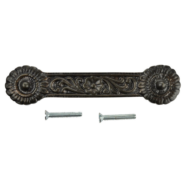 4 1/4 Inch Overall (3 3/8 Inch c-c) Solid Brass Unique Circle Pull Handle