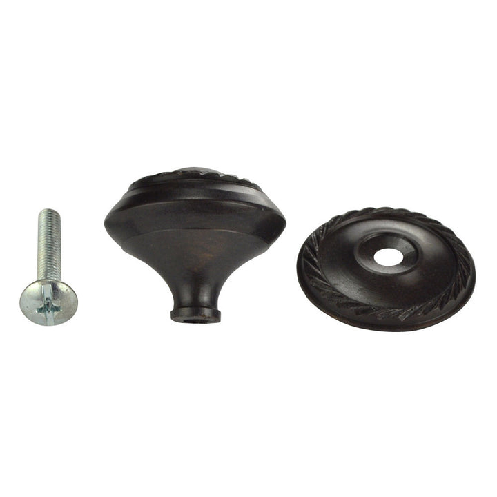 1 1/4 Inch Solid Brass Georgian Roped Round Cabinet & Furniture Knob