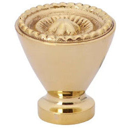 1 1/4 Inch Solid Brass Beaded Star Round Cabinet & Furniture Knob