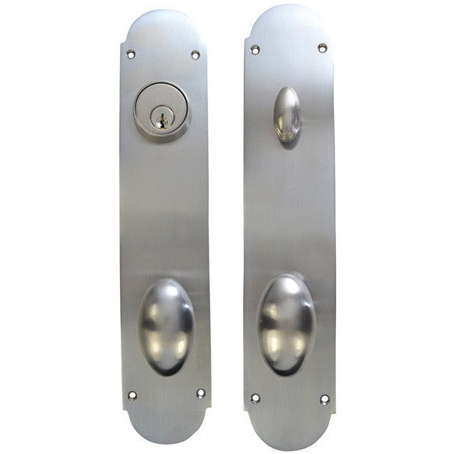 Traditional Oval Deadbolt Entryway Set (Satin Nickel) COPPER MOUNTAIN HARDWARE