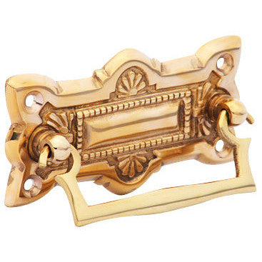 3 3/4 Inch (3 Inch c-c) Art Deco Solid Brass Drawer Pull