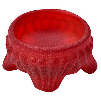 Red Frosted Glass Salt Cellar Set of 4 - Caprice Pattern (Cambridge Glass) COPPER MOUNTAIN HARDWARE