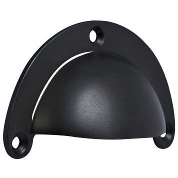 3 3/8 Inch Overall (3 Inch c-c) Solid Brass Traditional Cup Pull