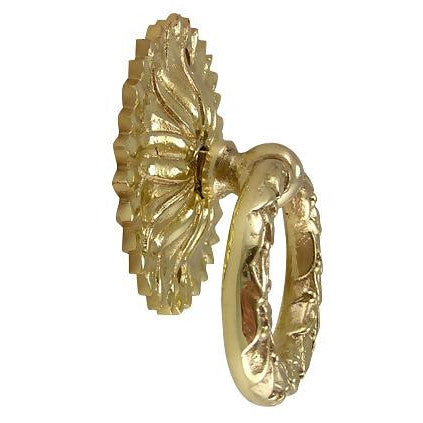 2 Inch Solid Brass Radiant Leaves Ring Pull