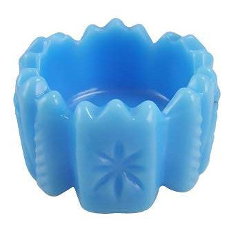 Set of 4 Light Blue Milk Glass Salt Cellar COPPER MOUNTAIN HARDWARE