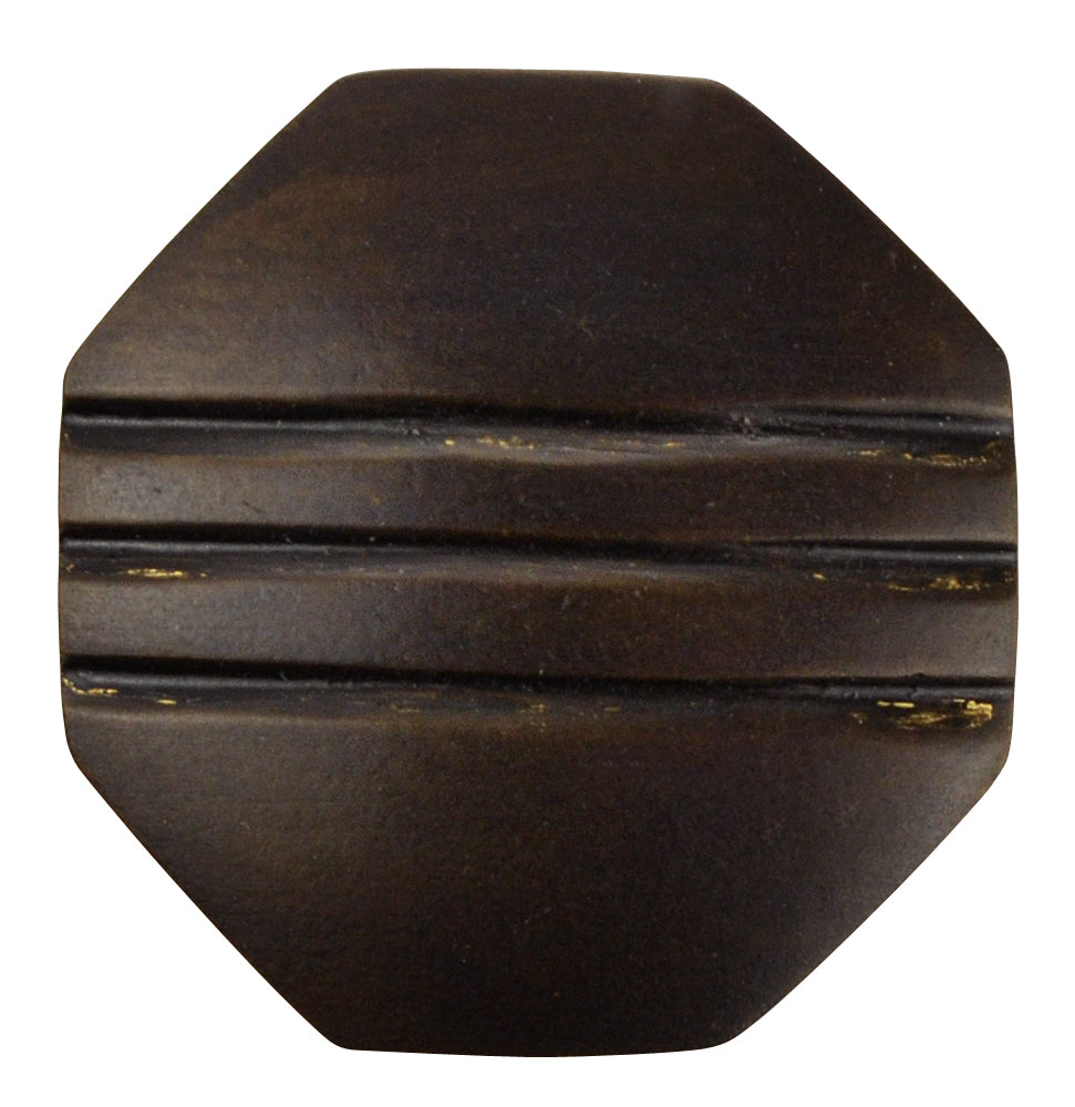COPPER MOUNTAIN HARDWARE Black Striped Aged 1" Pure Brass Art Deco Cabinet & Furniture Knob