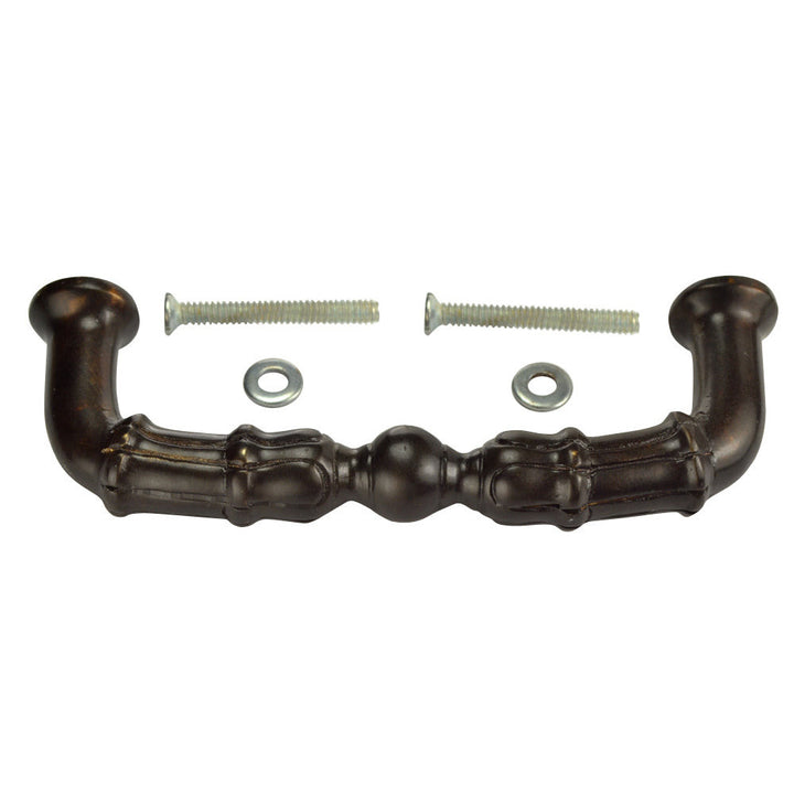 5 Inch Overall (4 1/3 Inch c-c)  Solid Brass Victorian Style Pull