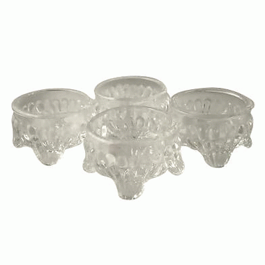 Set of 4 Salt Cellar Caprice Pattern (Cambridge Glass Caprice Pattern) COPPER MOUNTAIN HARDWARE