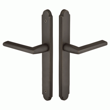 Solid Brass Arched Euro Style Dummy Pair Multi Point Lock Trim (Medium Bronze Finish) EMTEK