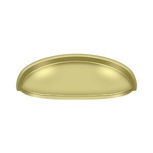 4 1/2 Inch Solid Brass Elongated Shell Cabinet & Furniture Cup Pull (Several Finishes Available) DELTANA