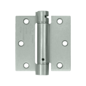 3 1/2 Inch x 3 1/2 Inch Stainless Steel Spring Hinge (Square Corner, Brushed Finish) DELTANA