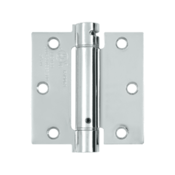 3 1/2 Inch x 3 1/2 Inch Steel Spring Hinge (Square Corner, Chrome Finish) DELTANA