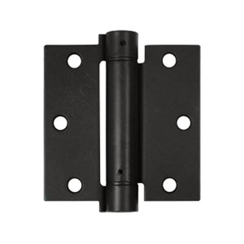 3 1/2 Inch x 3 1/2 Inch Steel Spring Hinge (Square Corner, Oil Rubbed Bronze Finish) DELTANA