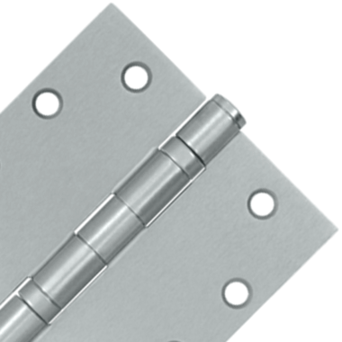 4 1/2 Inch x 4 1/2 Inch Double Ball Bearing Steel Hinge (Square Corner, Brushed Chrome Finish) DELTANA