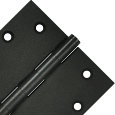 4 1/2 Inch X 4 1/2 Inch Solid Brass Hinge Interchangeable Finials (Square Corner, Bronze Dark Finish) DELTANA