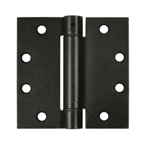 4 1/2 Inch x 4 1/2 Inch Steel Spring Hinge (Square Corner, Oil Rubbed Bronze Finish) DELTANA