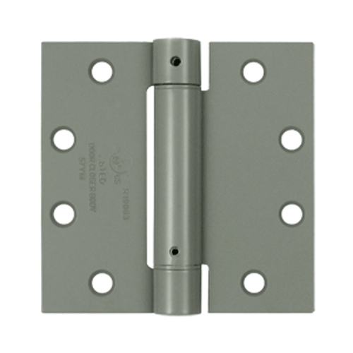 4 1/2 Inch x 4 1/2 Inch Steel Spring Hinge (Square Corner, White Finish) DELTANA