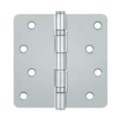 4 Inch x 4 Inch Ball Bearing Steel Hinge (1/4 Radius Corner, Chrome Finish) DELTANA