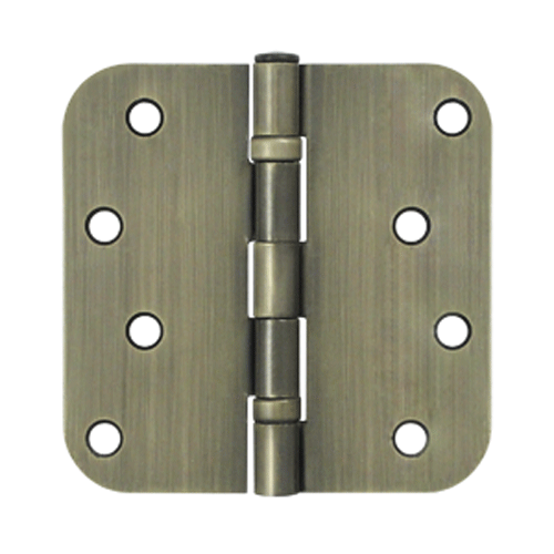 4 Inch x 4 Inch Ball Bearing Steel Hinge (Antique Brass Finish) DELTANA
