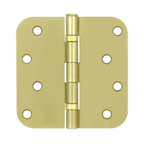 4 Inch x 4 Inch Ball Bearing Steel Hinge (Brushed Brass Finish) DELTANA