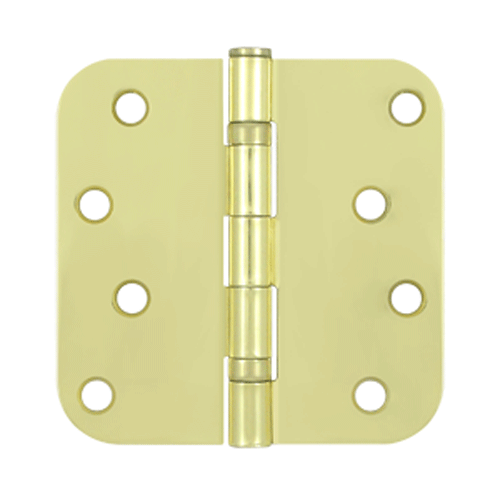 4 Inch x 4 Inch Ball Bearing Steel Hinge (Polished Brass Finish) DELTANA