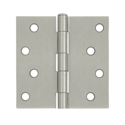 4 Inch x 4 Inch Square Corner Steel Hinge (Brushed Nickel Finish) DELTANA