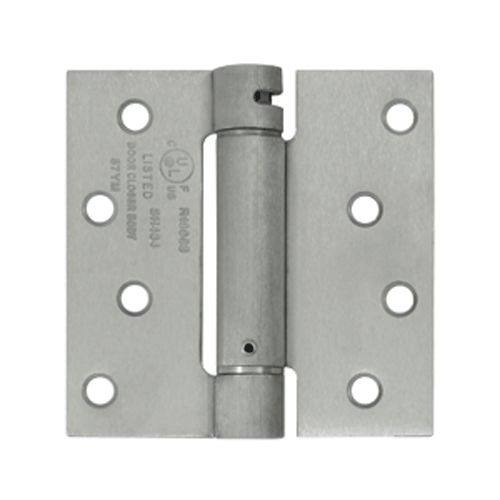 4 Inch x 4 Inch Stainless Steel Spring Hinge (Square Corner, Brushed Finish) DELTANA