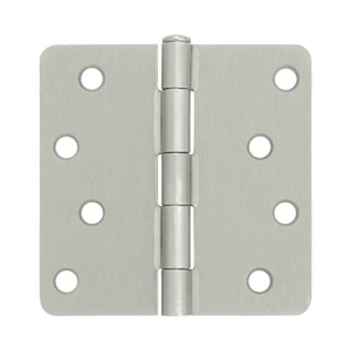 4 Inch x 4 Inch Steel Hinge (1/4 Radius Corner, Brushed Nickel Finish) DELTANA