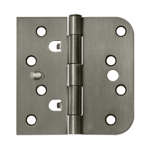 4 Inch x 4 Inch Steel Hinge (5/8 Radius x Square Corner, Antique Nickel Finish) DELTANA