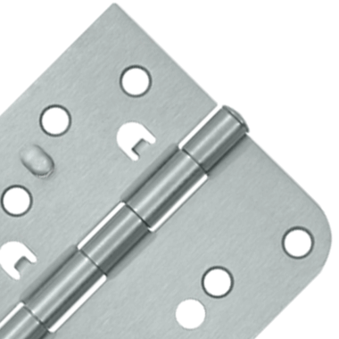 4 Inch x 4 Inch Steel Hinge (5/8 Radius x Square Corner, Brushed Chrome Finish) DELTANA