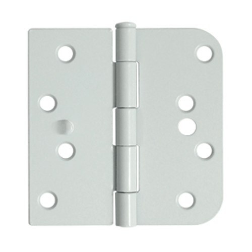 4 Inch x 4 Inch Steel Hinge (5/8 Radius x Square Corner, White Finish) DELTANA