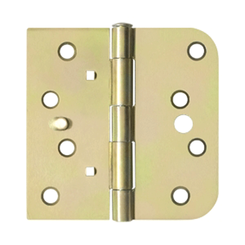 4 Inch x 4 Inch Steel Hinge (5/8 Radius x Square Corner, Zinc Dichromate Finish) DELTANA