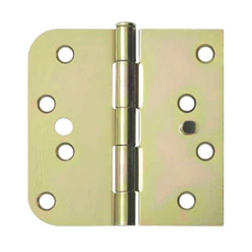 4 Inch x 4 Inch Steel Hinge (5/8 Radius x Square Corner, Zinc Dichromate Finish) DELTANA
