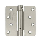 4 Inch x 4 Inch Steel Spring Hinge (1/4 Radius Corner, Brushed Nickel Finish) DELTANA