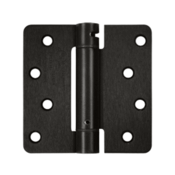 4 Inch x 4 Inch Steel Spring Hinge (1/4 Radius Corner, Oil Rubbed Bronze Finish) DELTANA