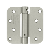 4 Inch x 4 Inch Steel Spring Hinge (5/8 Radius Corner, Brushed Nickel Finish) DELTANA