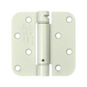 4 Inch x 4 Inch Steel Spring Hinge (5/8 Radius Corner, White Finish) DELTANA