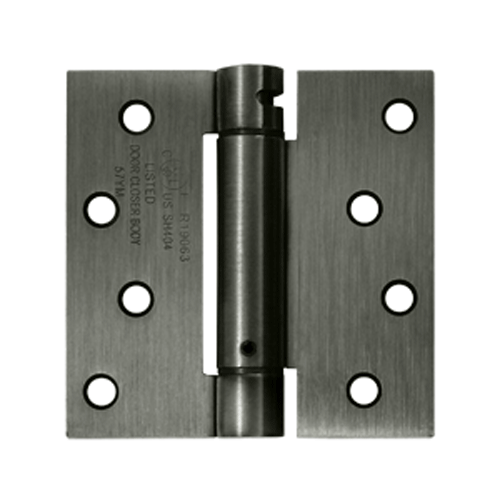 4 Inch x 4 Inch Steel Spring Hinge (Square Corner, Antique Nickel Finish) DELTANA